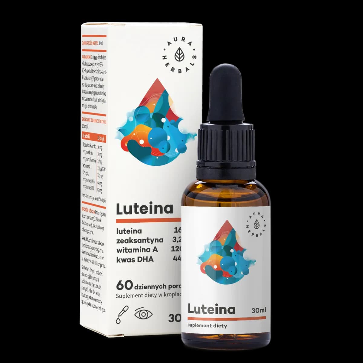 Aura Herbals Luteina + Witamina A + DHA + Zeaksantyna 30 ml - zdjęcie 1
