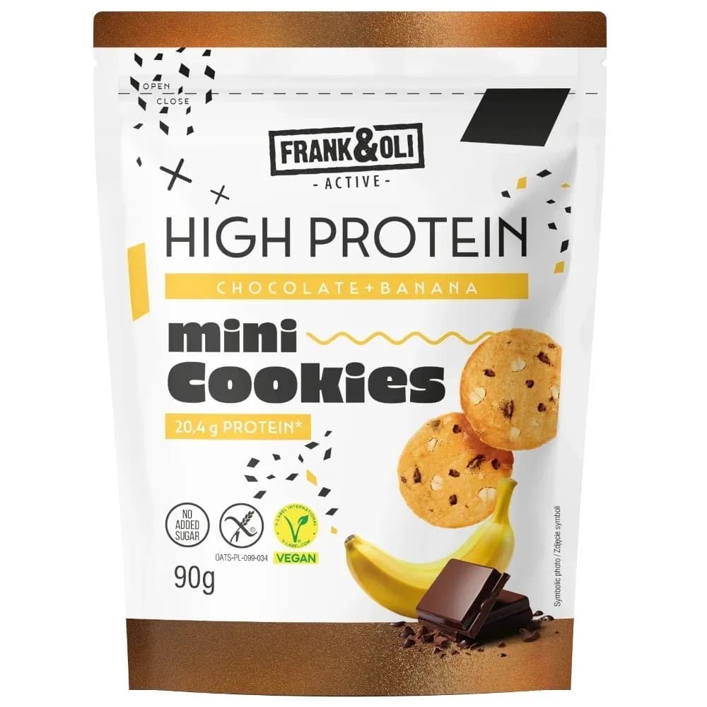 Frank&Oli Vegan High Protein Mini Cookies Chocolate Banana 90 g - zdjęcie 1