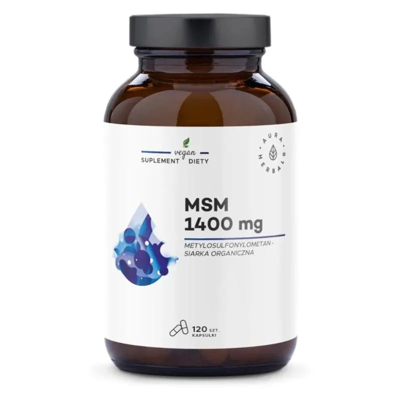 Aura Herbals MSM 1400 mg siarka organiczna 120 kapsułek - zdjęcie 1