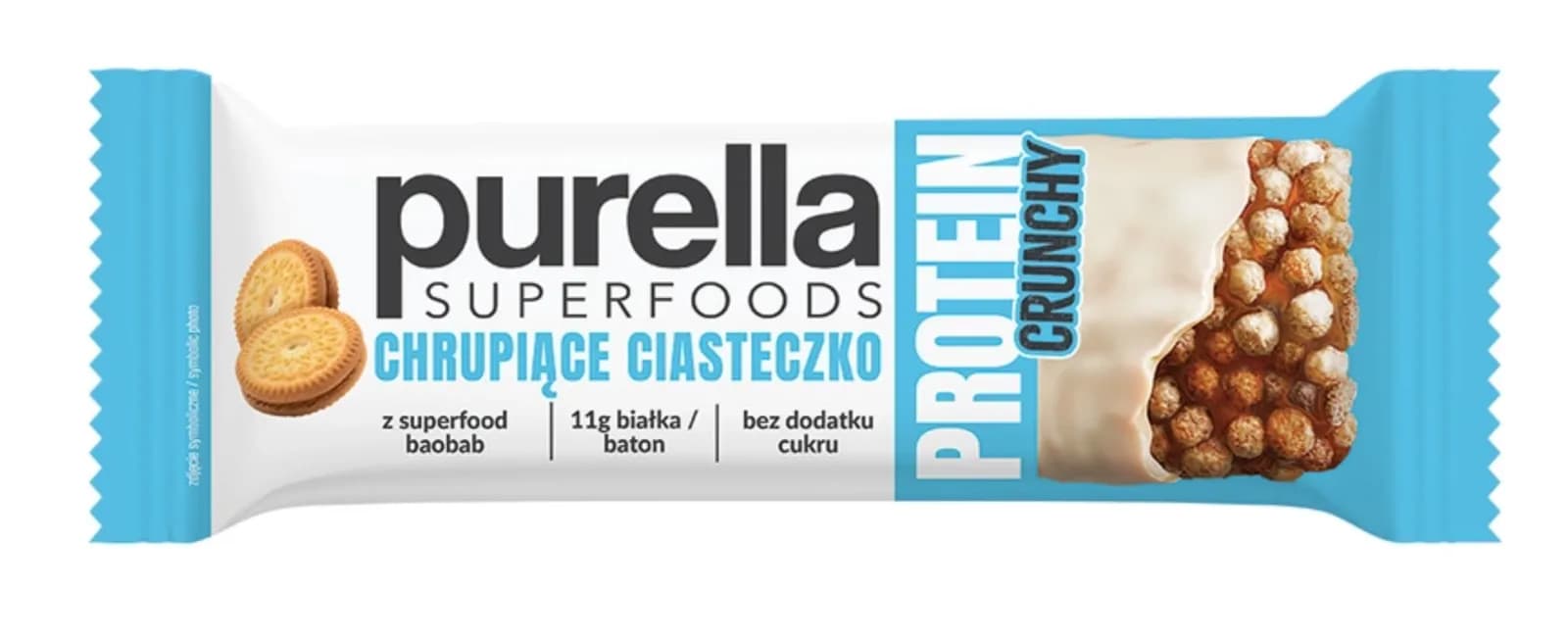 Purella Superfoods Protein bar baton proteinowy chrupiące ciasteczko 45g - zdjęcie 1
