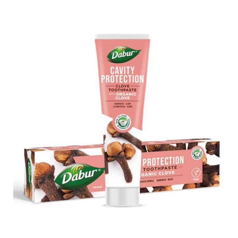 Dabur Pasta Do Zębów Przeciwpróchnicza Z Goździkiem Bez Fluoru 100 ml - zdjęcie 1
