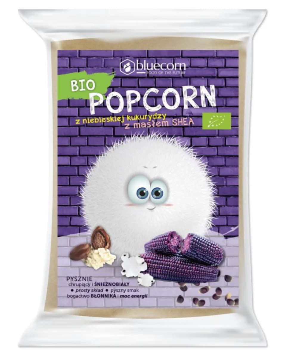 Bluecorn Popcorn Z Niebieskiej Kukurydzy Shea Sól Do Mikrofalówki BIO 100 g - zdjęcie 1