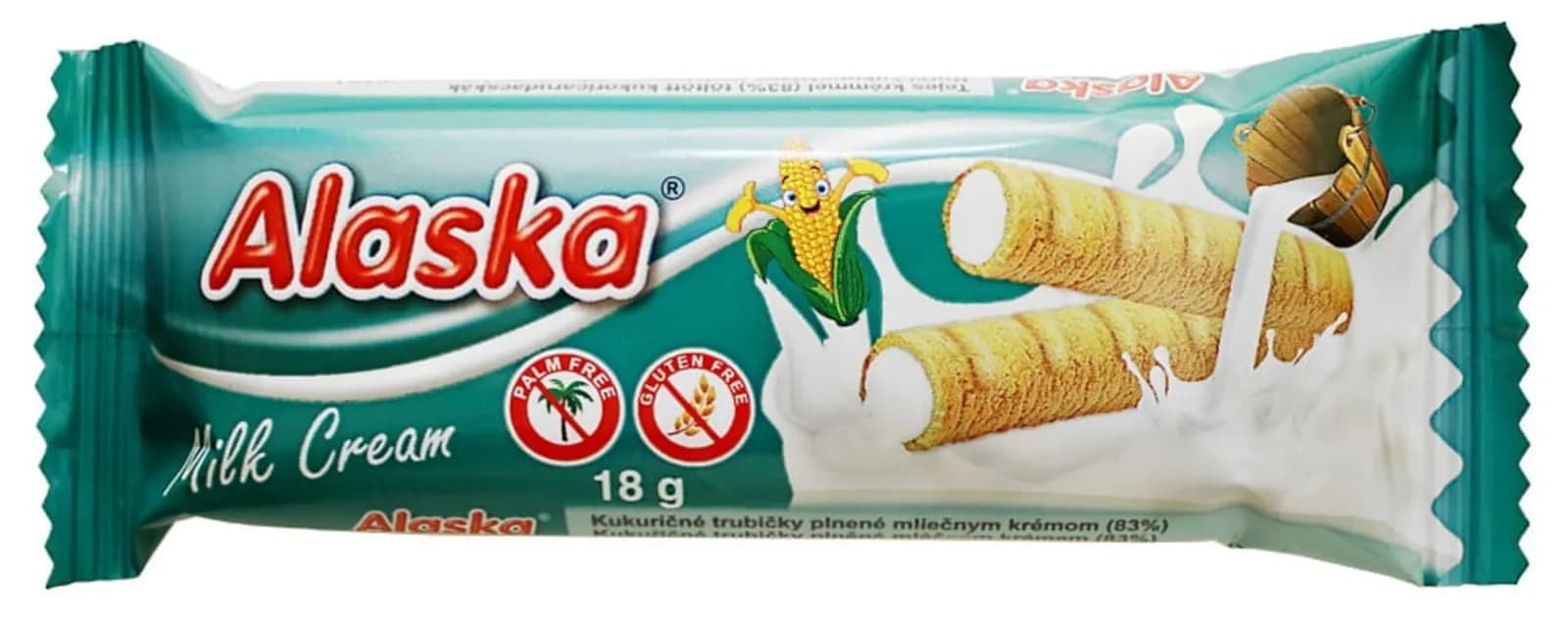 Alaska Rurki Kukurydziane Z Kremem Mlecznym Bezglutenowe 18 g - zdjęcie 1
