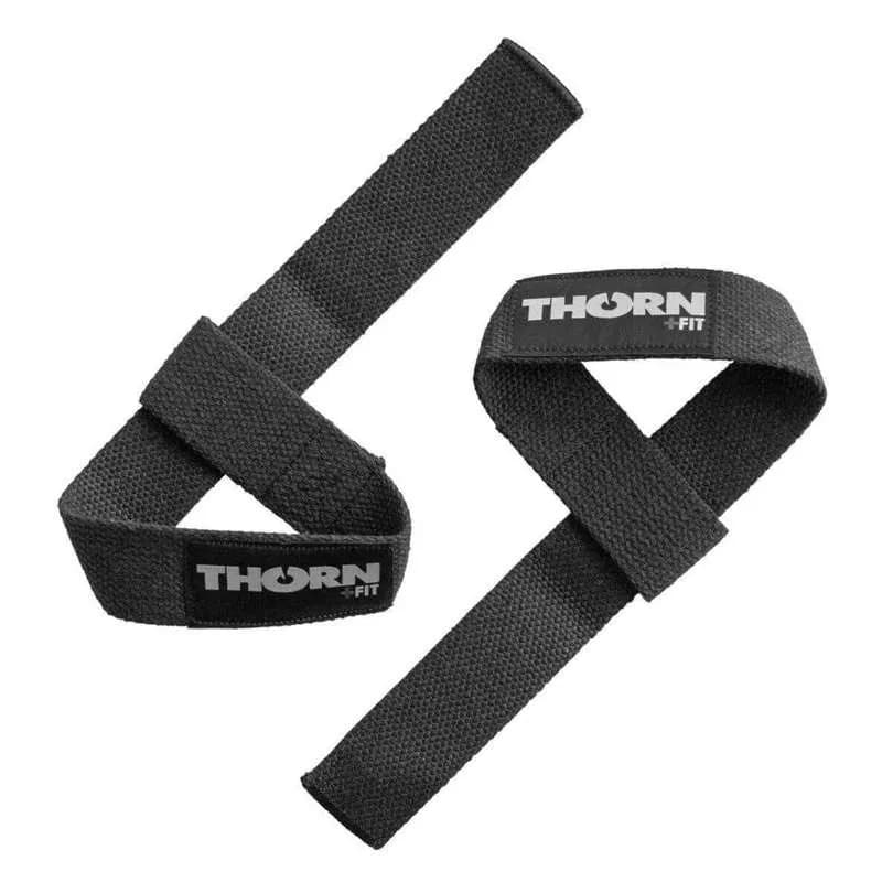 THORN FIT Paski do podnoszenia ciężarów Lifting straps cotton black - zdjęcie 1