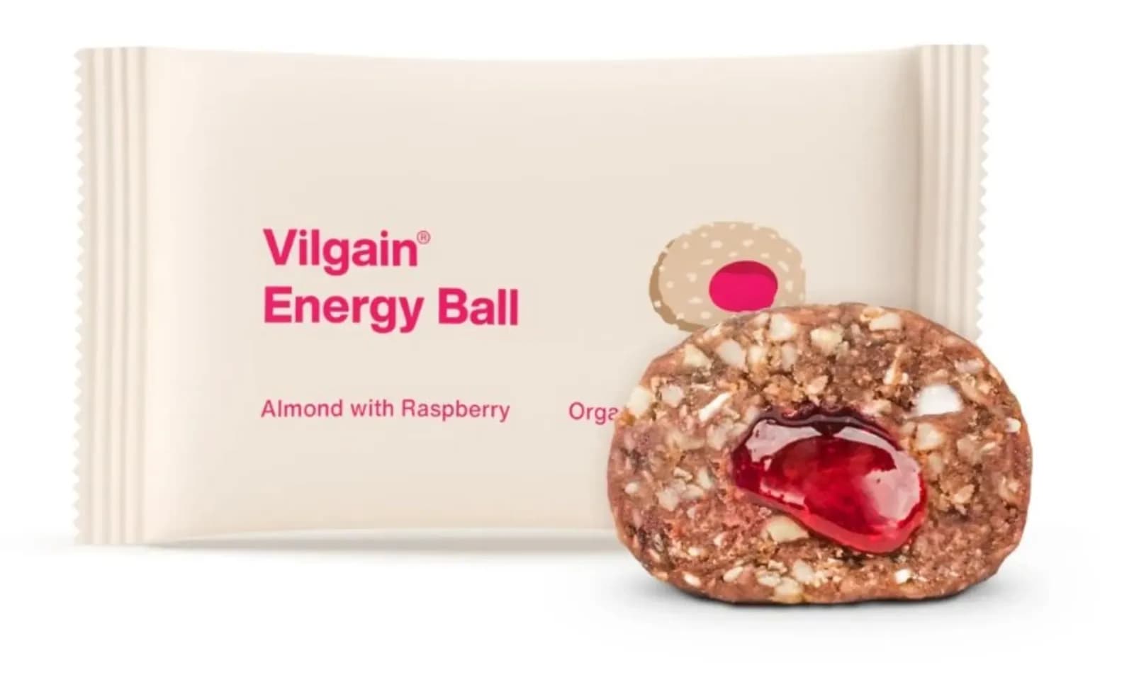 Vilgain Energy Ball BIO kulki migdały z dżemem malinowym 30 g - zdjęcie 1