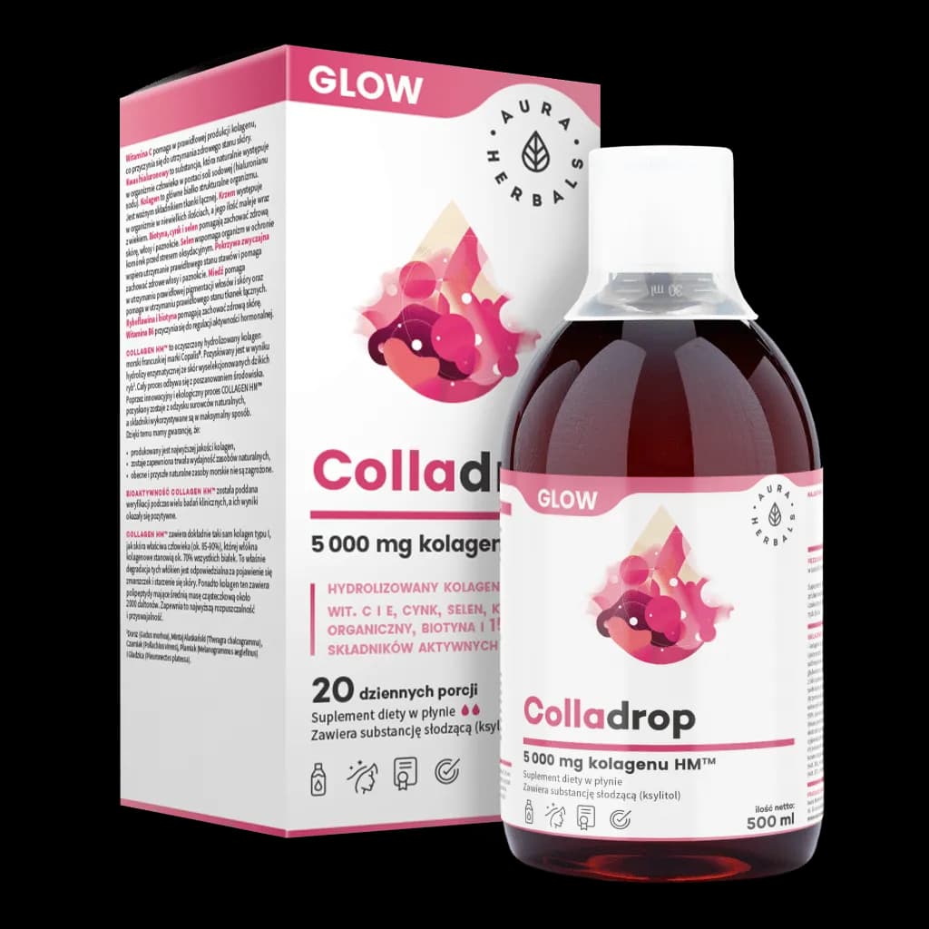 Aura Herbals Colladrop Glow kolagen morski 5000 mg 500 ml - zdjęcie 1