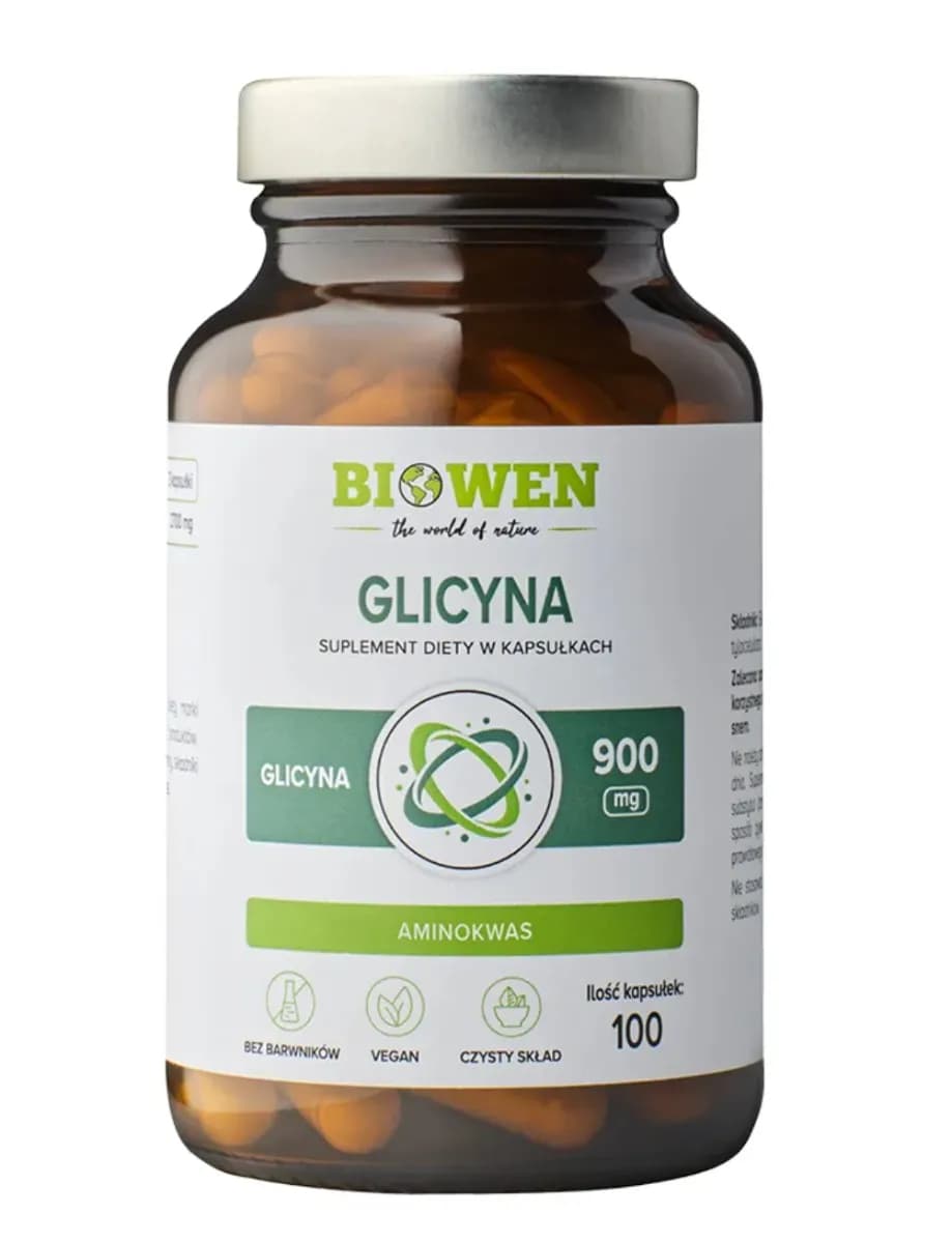 Biowen Glicyna 900mg 100 kapsułek Vege - zdjęcie 1