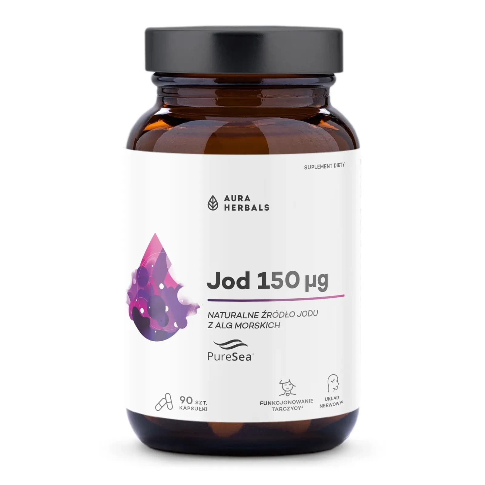 Aura Herbals Jod 150 μg PureSea 90 kapsułek - zdjęcie 1