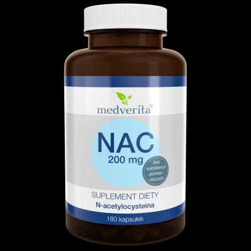 Medverita NAC 200 mg N-acetylo L-cysteina 180 kapsułek - zdjęcie 1