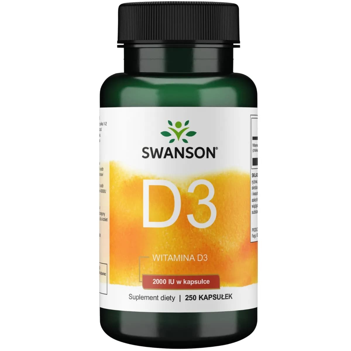 Swanson Witamina D3 2000 IU cholekalcyferol 250 kapsułek - zdjęcie 1