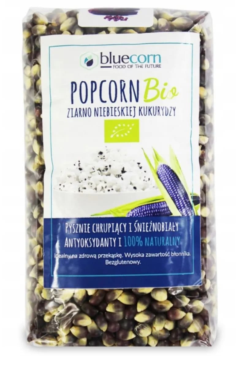 Bluecorn Popcorn (Ziarno Kukurydzy Niebieskiej) Bezglutenowe BIO 350 g - zdjęcie 1