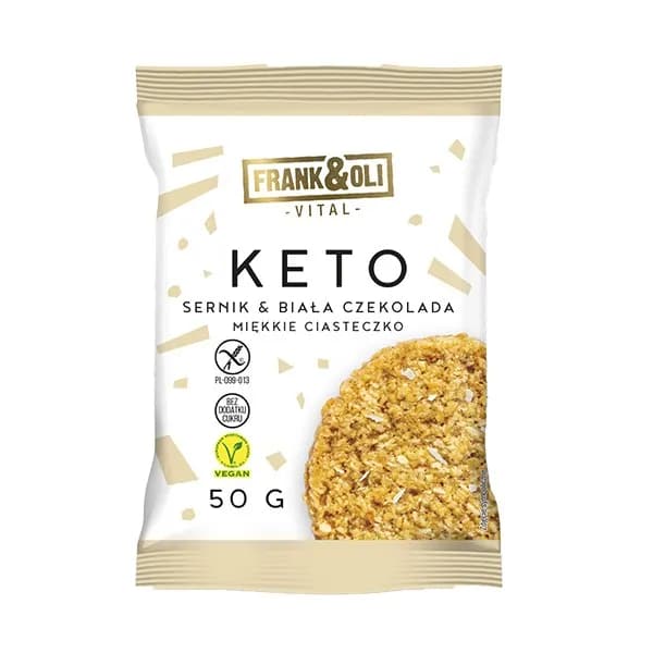 Frank&Oli Keto Soft Cookie Sernik z białą czekoladą 50g - zdjęcie 1