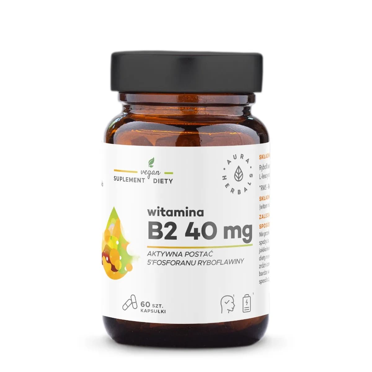 Aura Herbals Witamina B2 R-5-P 40 mg ryboflawina 60 kapsułek - zdjęcie 1