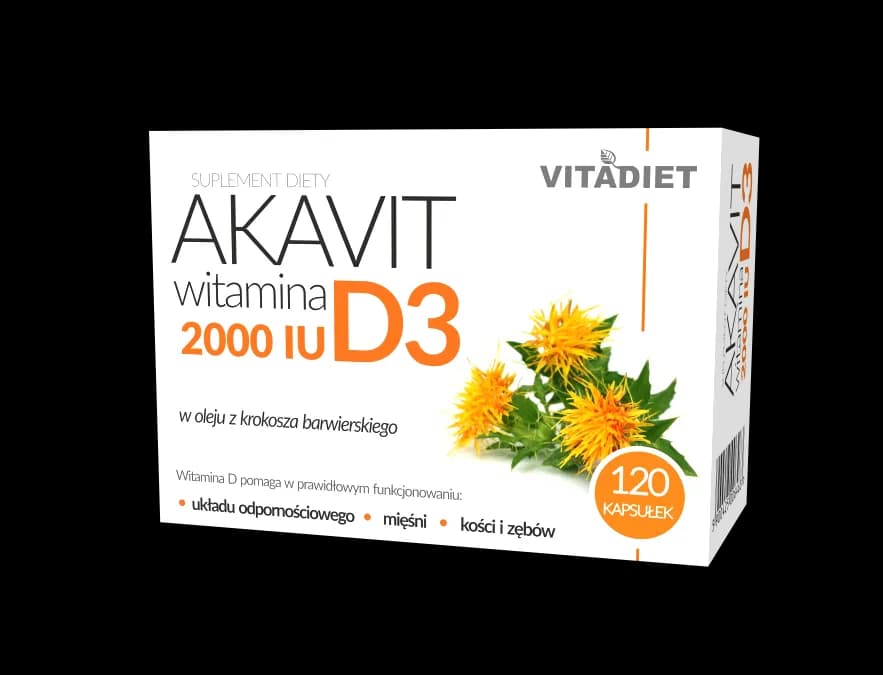 VITADIET AKAVIT Witamina D3 2000 IU 120 kapsułek - zdjęcie 1