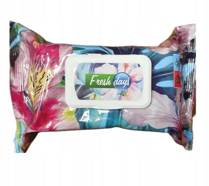Fresh Days Chusteczki nawilżane o zapachu tropic flower 120 sztuk - zdjęcie 1