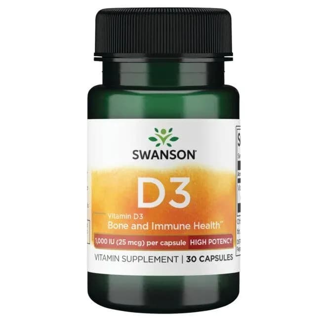 Swanson Witamina D-3 1000 IU 30 kapsułek - zdjęcie 1