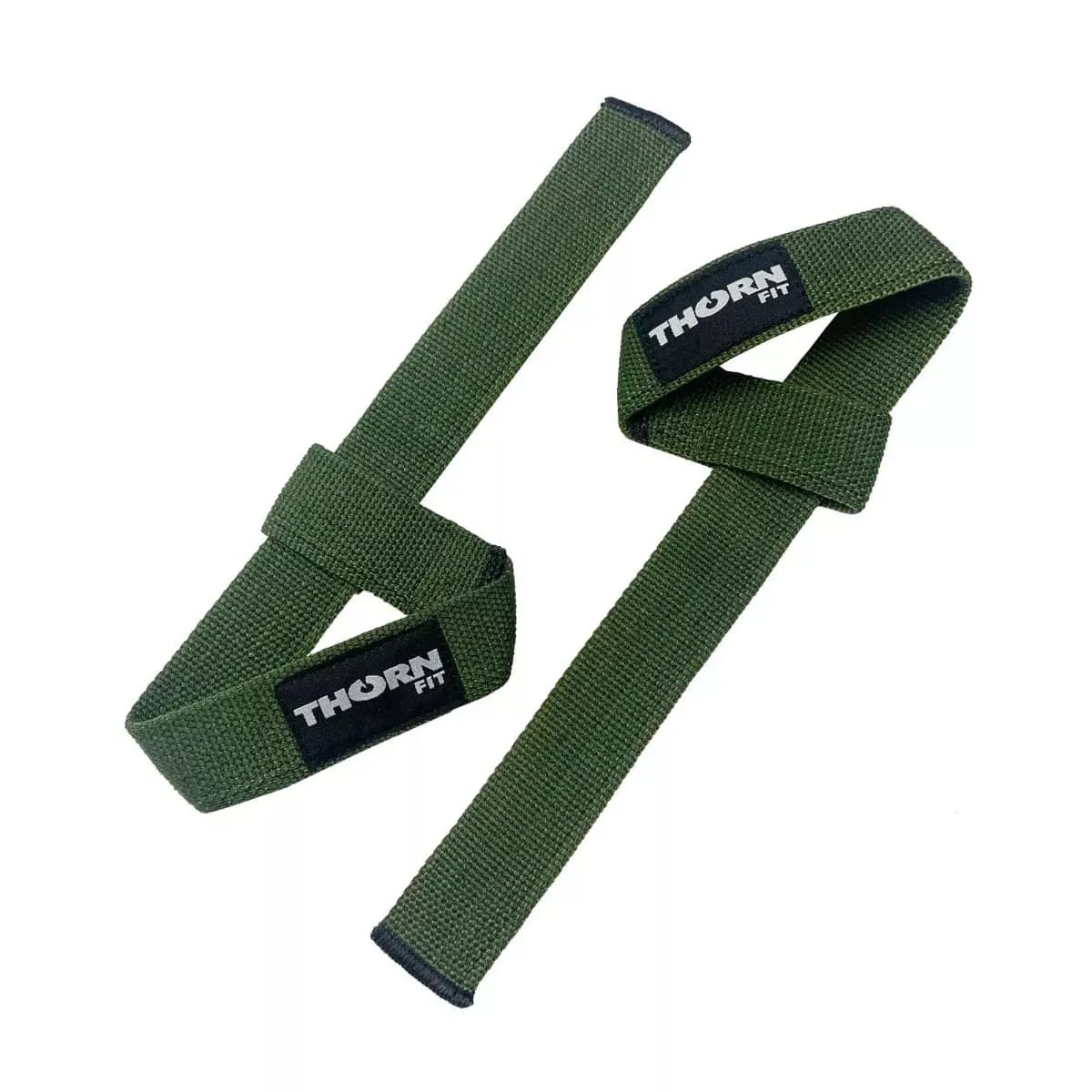 THORN FIT Paski do podnoszenia ciężarów Cotton Army Green - zdjęcie 1