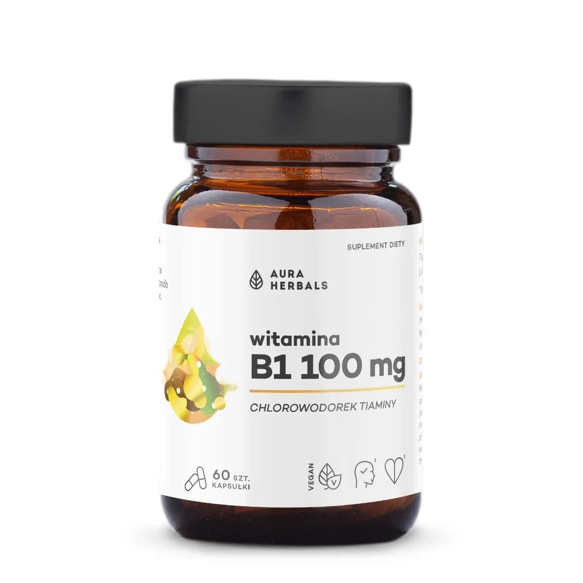 Aura Herbals Witamina B1 100 mg tiamina 60 kapsułek - zdjęcie 1