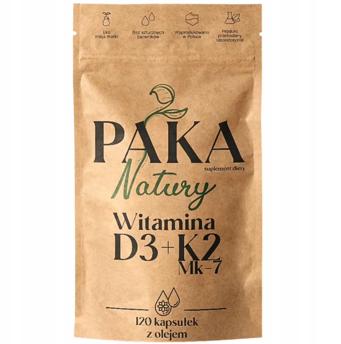 Paka Natury Witamina D3 + K2mk7 120 kapsułek z olejem - zdjęcie 1