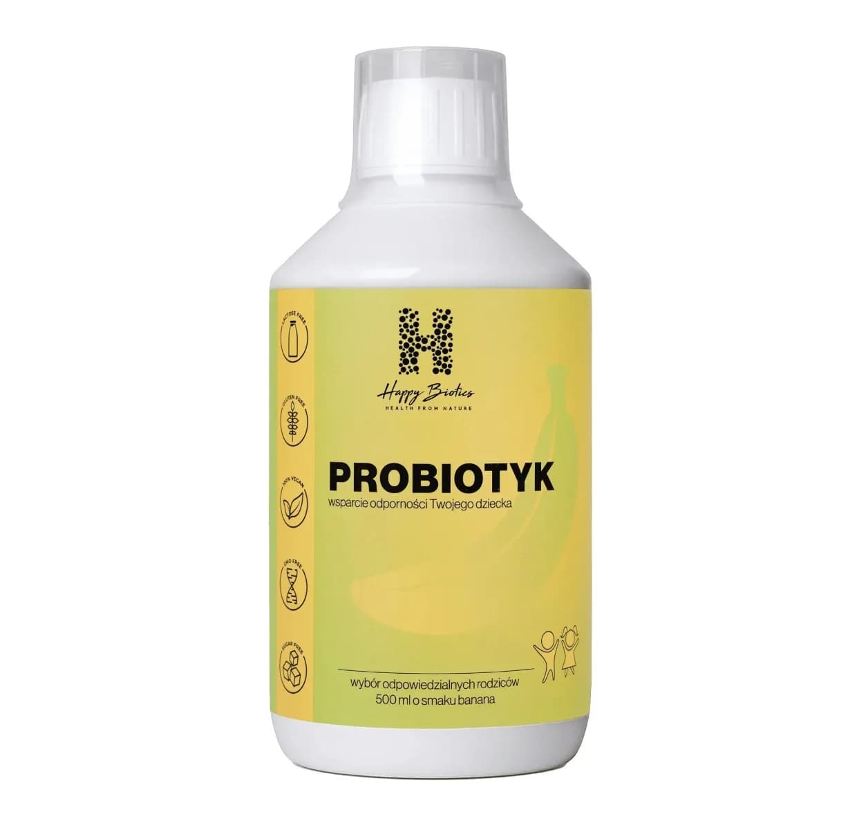 Happy Biotics Kids Probiotyk dwuszczepowy bananowy 500 ml - zdjęcie 1