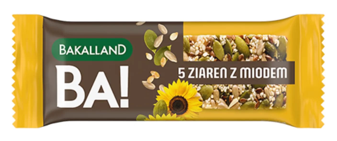Bakalland BA! Baton zbożowy 5 Ziaren Z Miodem 40g - zdjęcie 1