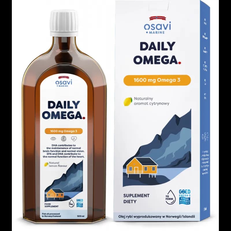 Osavi Daily Omega 1600 mg Omega 3 + D3 500 ml o smaku cytrynowym - zdjęcie 1