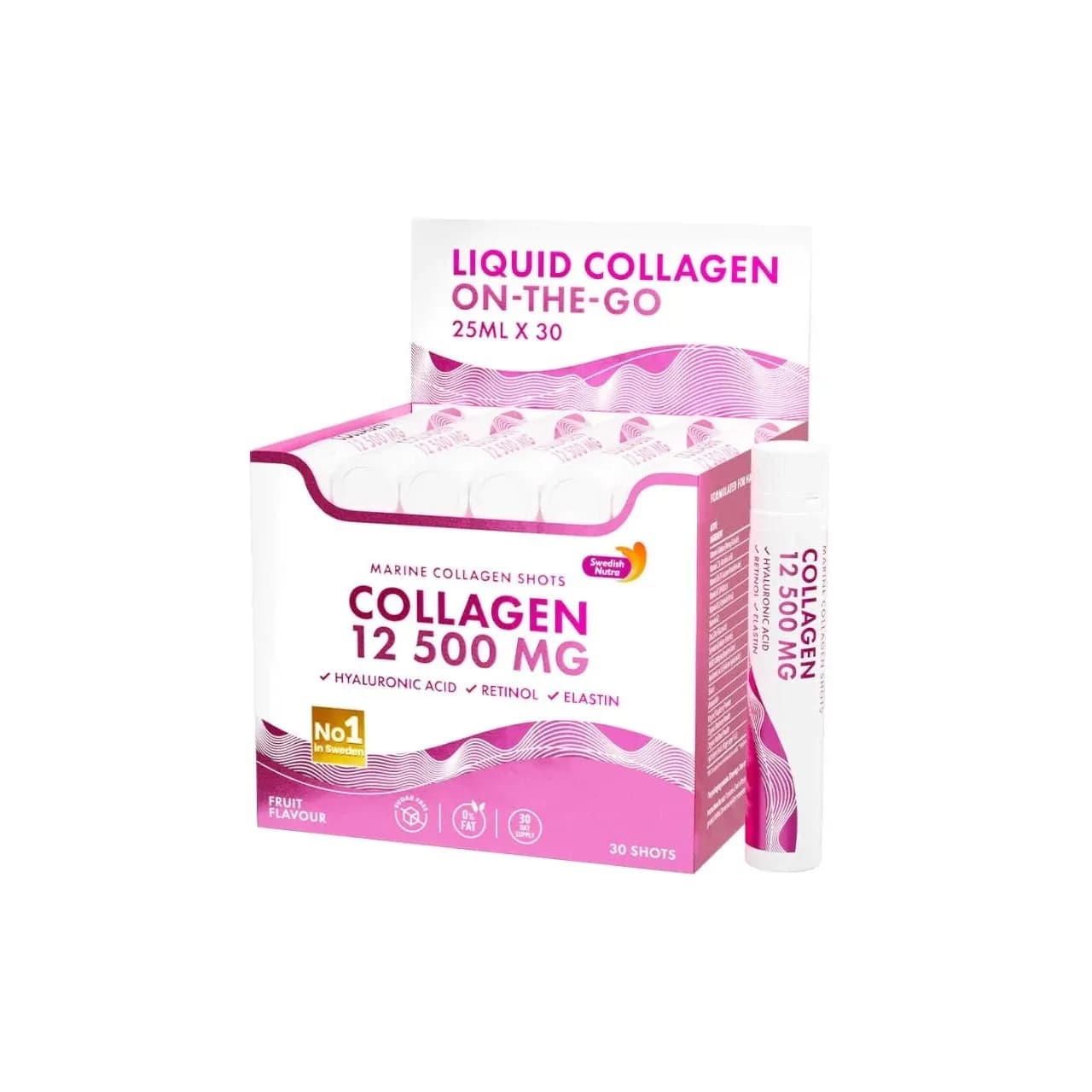 SWEDISH NUTRA Marine Collagen 12 500 mg Shots 25 ml x 20 szotów - zdjęcie 1