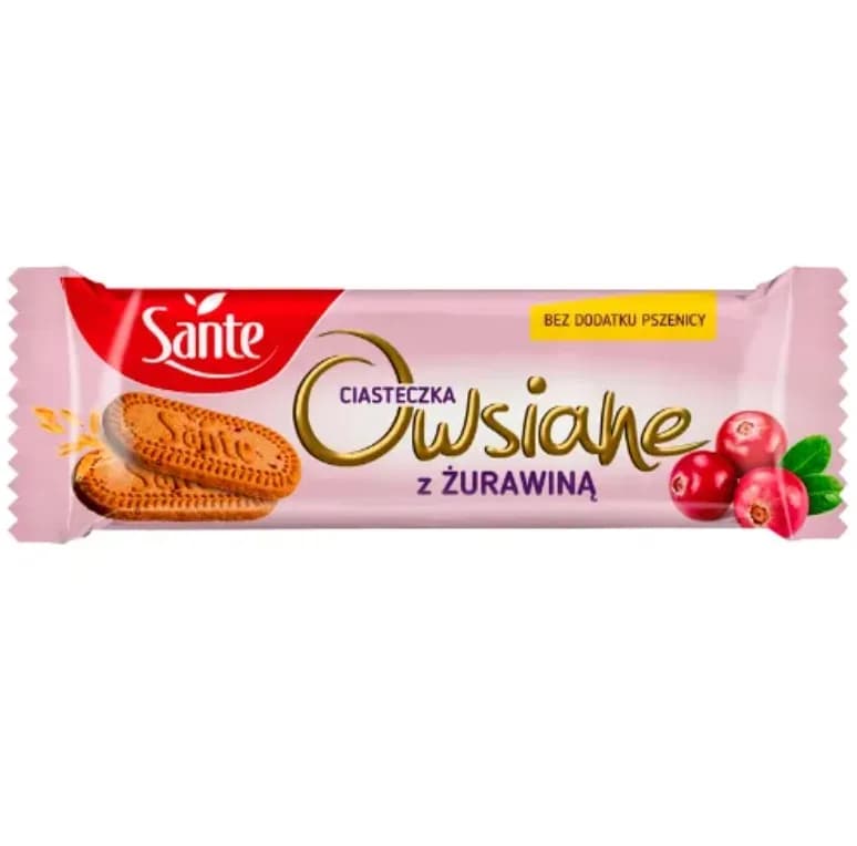 Sante Ciasteczka Owsiane z Żurawiną 2szt 30g - zdjęcie 1