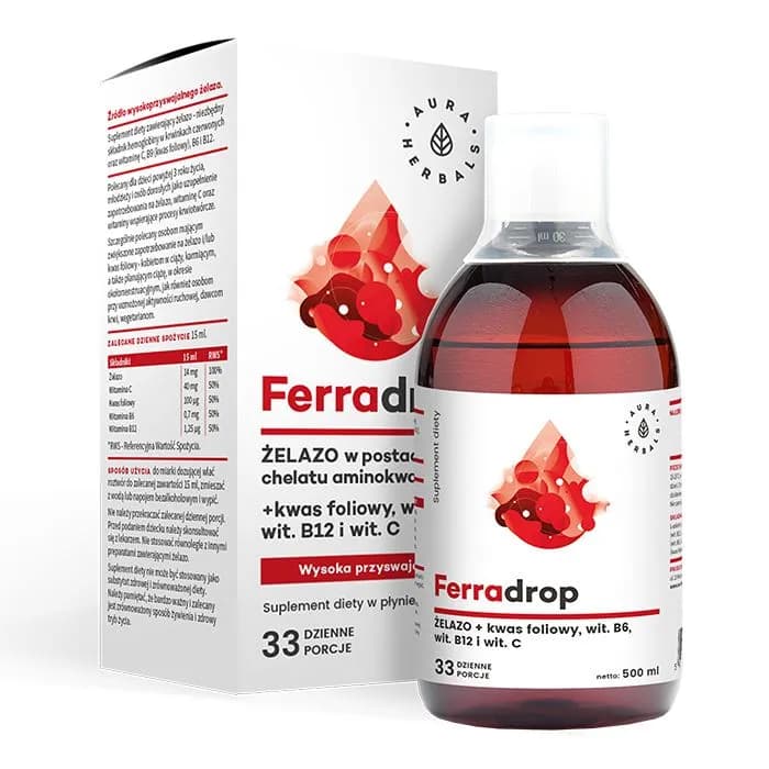Aura Herbals Ferradrop (Żelazo + kwas foliowy) 500 ml - zdjęcie 1