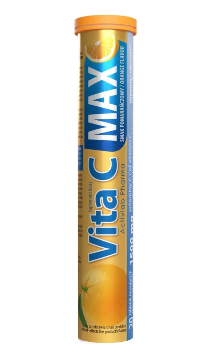 Activlab Vita C MAX 1500 mg 20 tabletek musujących o smaku pomarańczowym - zdjęcie 1