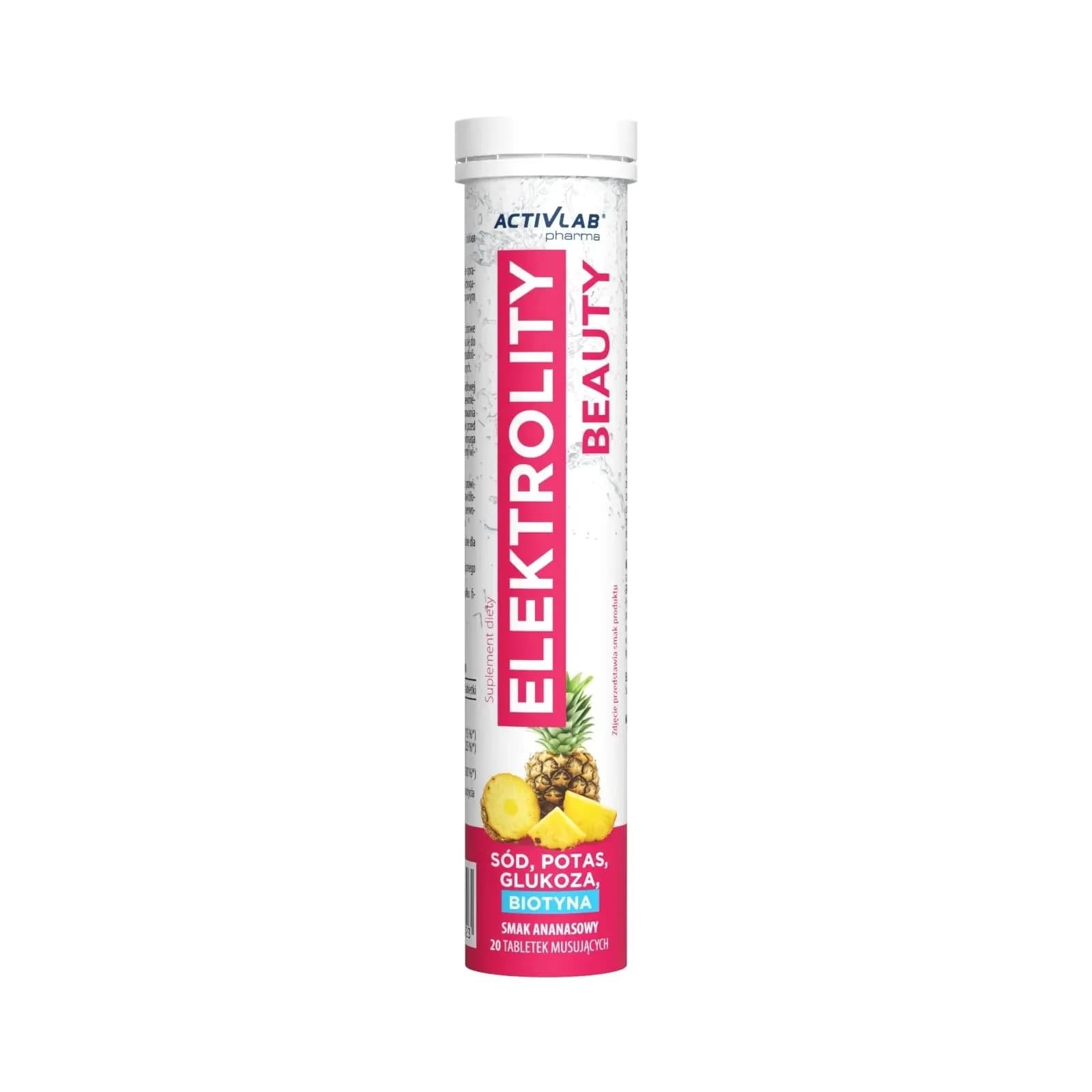 ActivLab Elektrolity Beauty 20 tabletek musujących o smaku ananasowym - zdjęcie 1