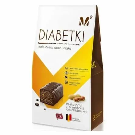 DIABETKI Czekoladki orzech arachidowy bez cukru 100 g - zdjęcie 1