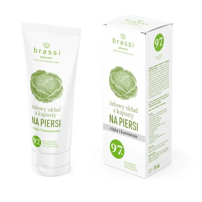BrassiPharma żelowy okład z kapusty na piersi ciąża i karmienie 75 ml - zdjęcie 1