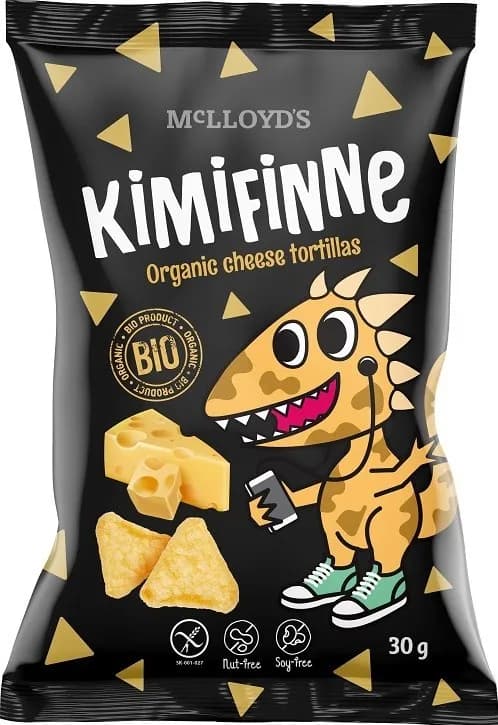 KIMIFINNE Chrupki kukurydziane nachos smak serowy bezglutenowe BIO 30 g - zdjęcie 1