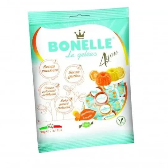 BONELLE Żelki o smaku cytryny i mandarynki bez dodatku cukru 90 g - zdjęcie 1