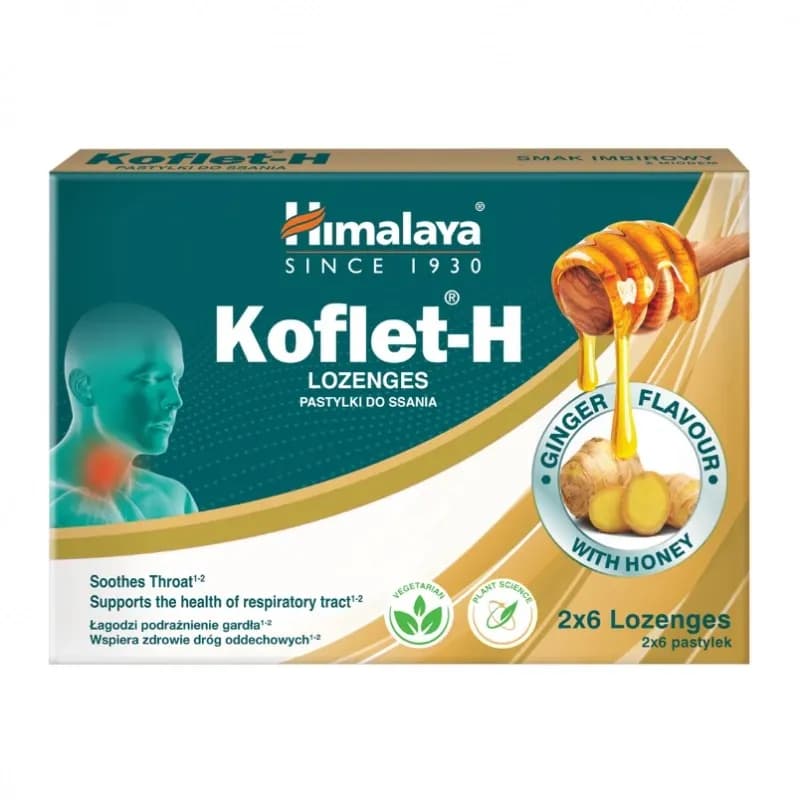 Himalaya Koflet-H 12 pastylek do ssania o smaku cytrynowym - zdjęcie 1