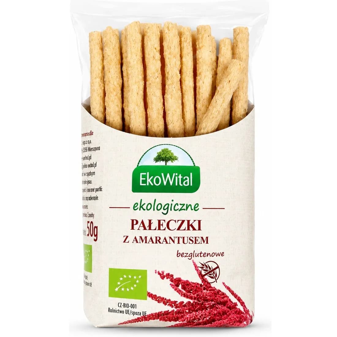EKOWITAL Pałeczki z amarantusem bezglutenowe BIO 50 g - zdjęcie 1