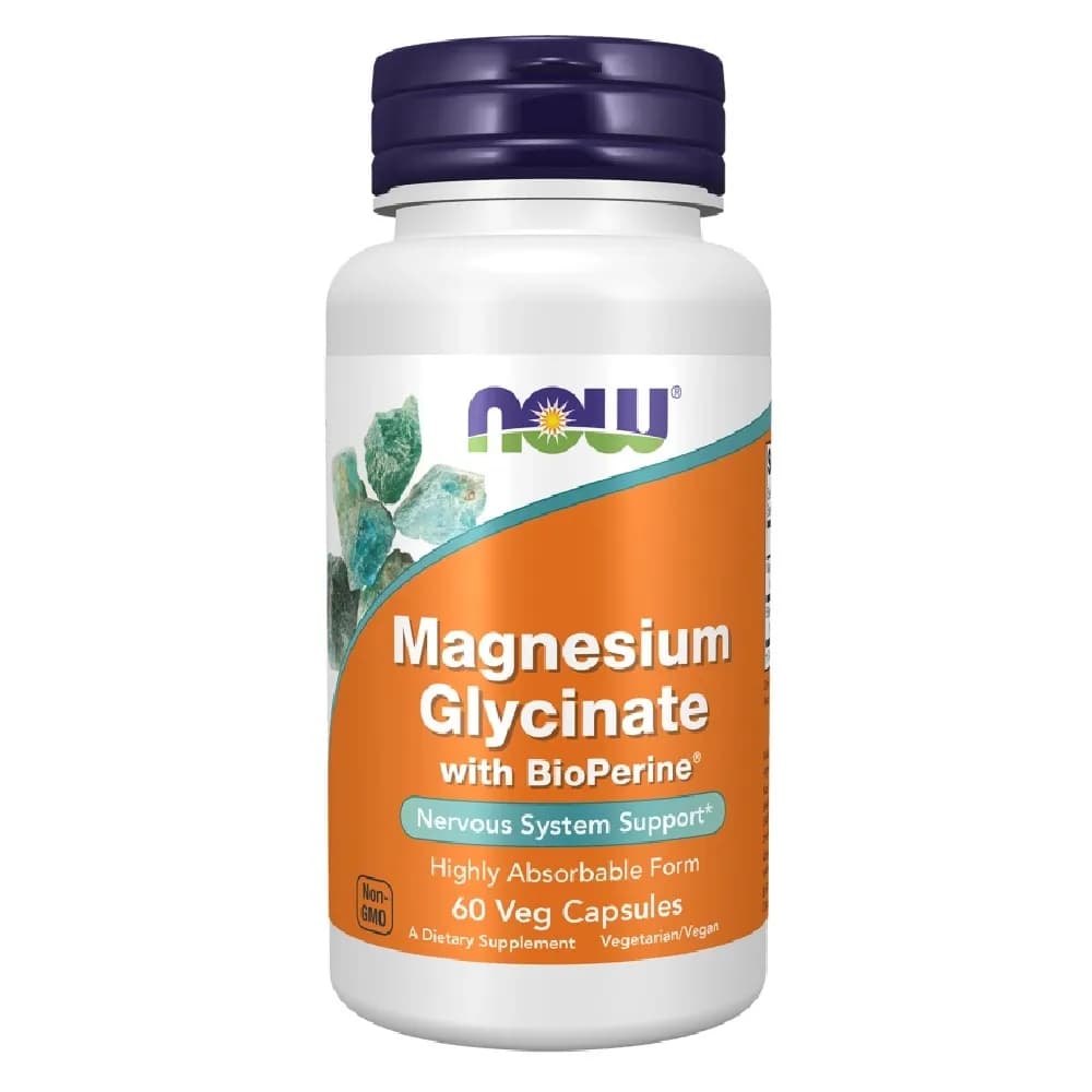 NOW Foods Magnesium Glycinate with BioPerine 60 vege kapsułek - zdjęcie 1