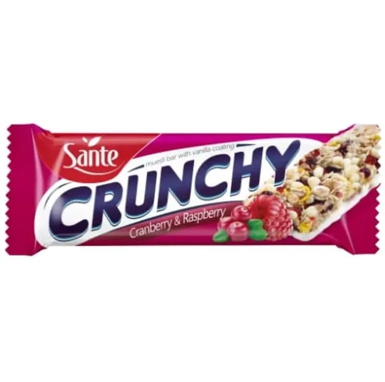 Sante Baton Crunchy Żurawina - Malina w polewie waniliowej 40g - zdjęcie 1