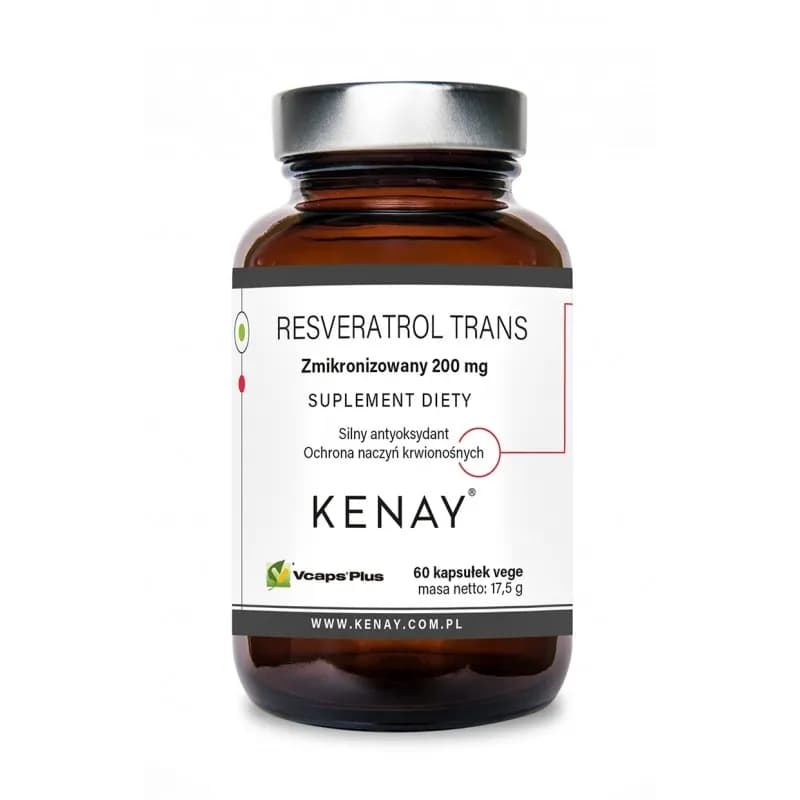 Kenay Resweratrol Zmikronizowany Trans 200 mg 60 kapsułek - zdjęcie 1