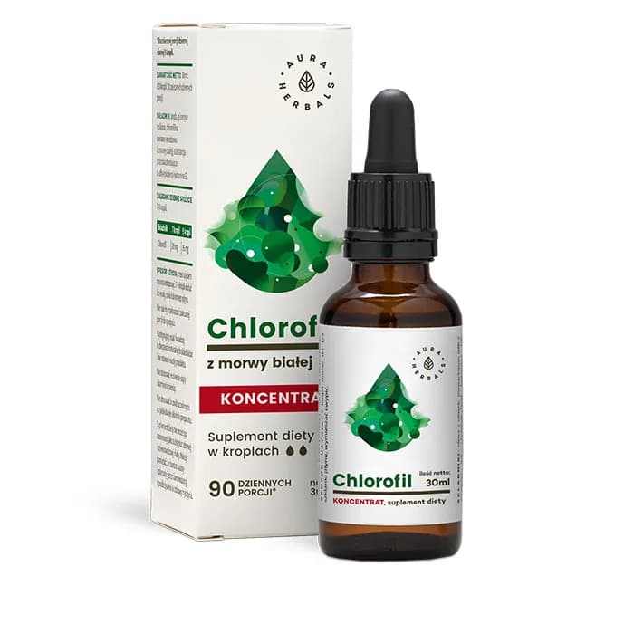 Aura Herbals Chlorofil z morwy białej 30 ml w kroplach - zdjęcie 1