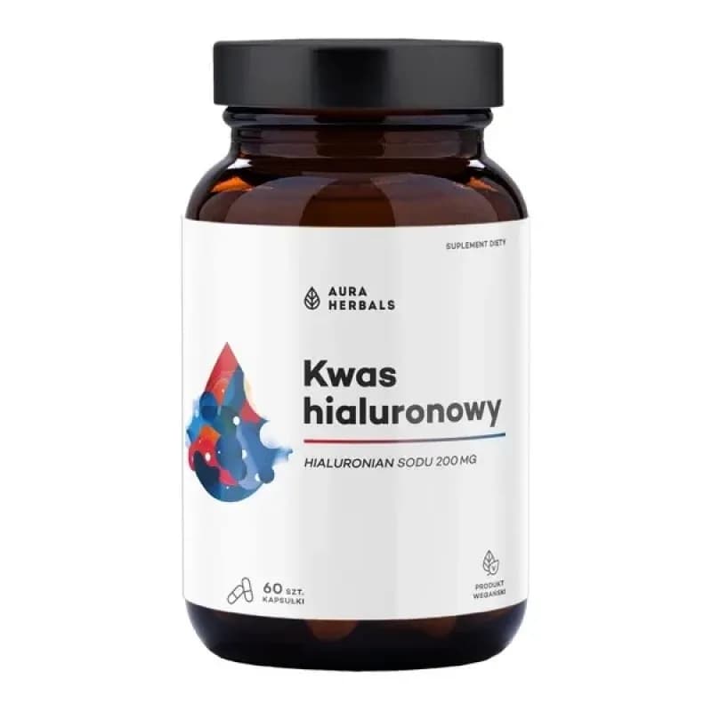 Aura Herbals Kwas hialuronowy 200 mg 60 kapsułek - zdjęcie 1