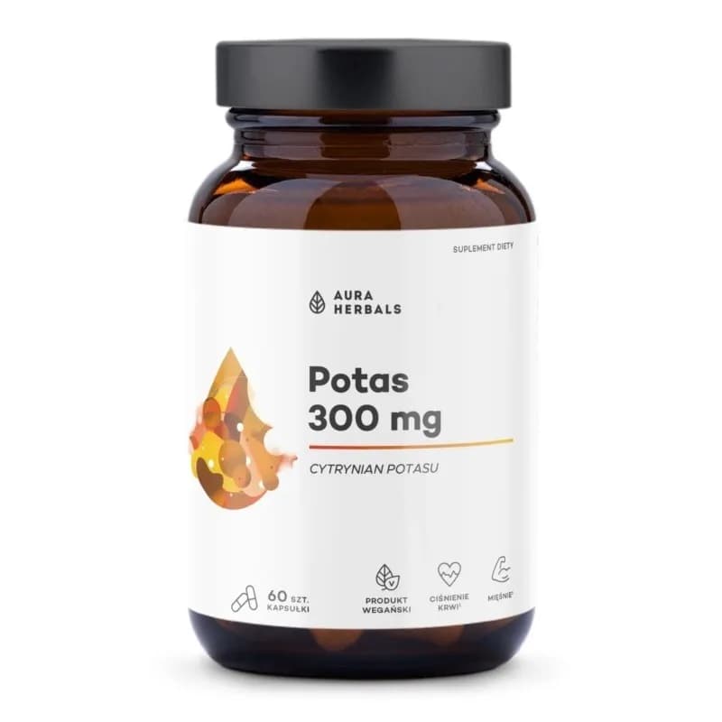 Aura Herbals Potas 300 mg cytrynian potasu 60 kapsułek - zdjęcie 1