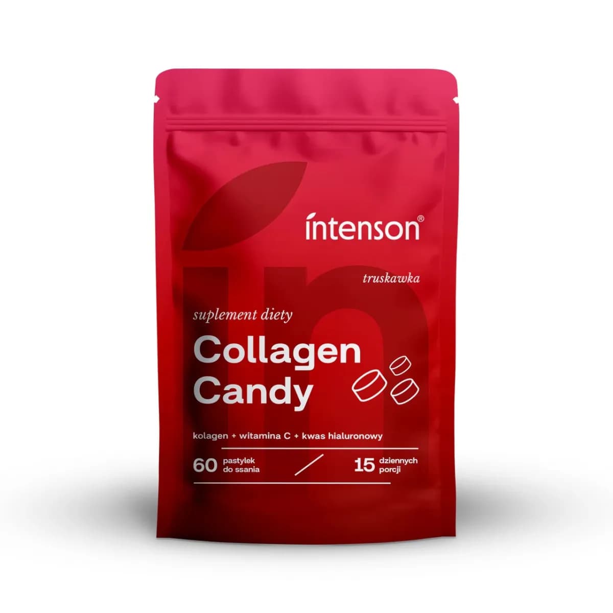Intenson Collagen Candy 60 tabletek do ssania o smaku truskawkowym - zdjęcie 1