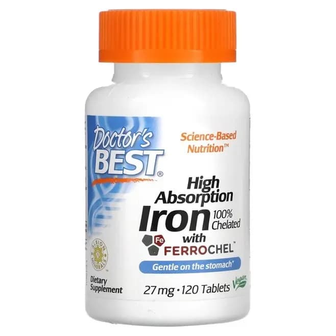 Doctor's Best High Absorption Iron 27 mg 120 tabletek - zdjęcie 1