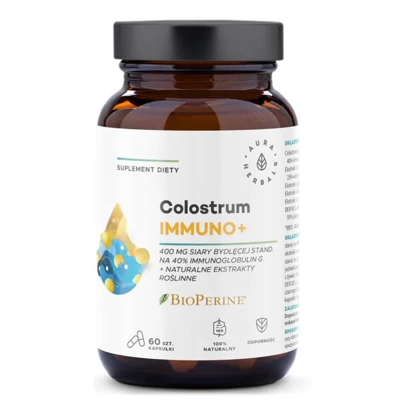 Aura Herbals Colostrum Immuno + BioPerine 60 kapsułek - zdjęcie 1