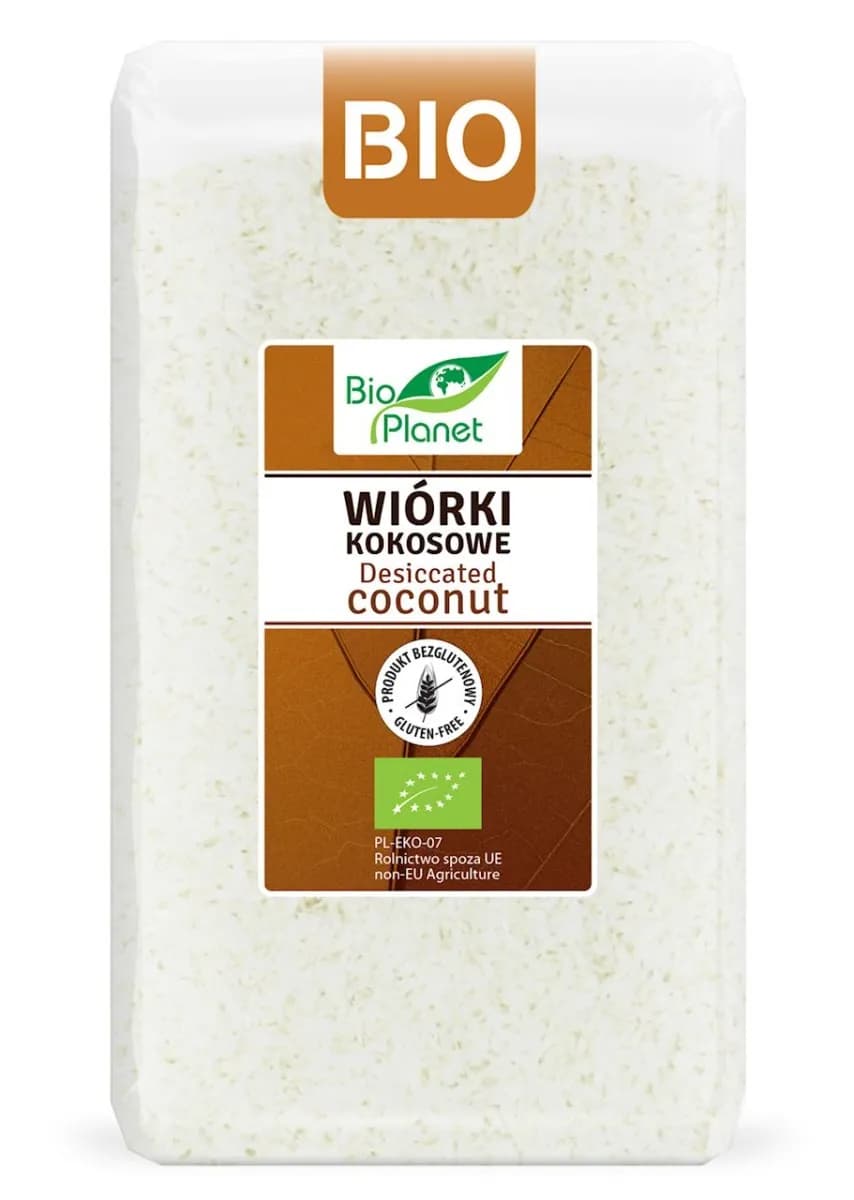 Bio Planet Wiórki Kokosowe Bezglutenowe BIO 500 g - zdjęcie 1