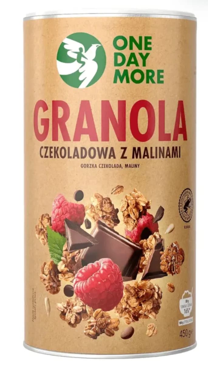 ONEDAYMORE Granola Czekoladowa z malinami 450g - zdjęcie 1