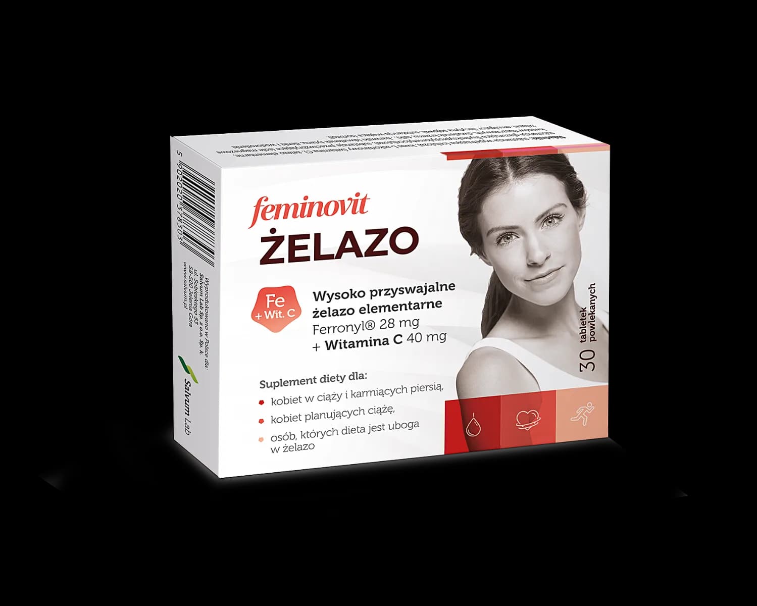 Feminovit Żelazo 30 tabletek powlekanych - zdjęcie 1