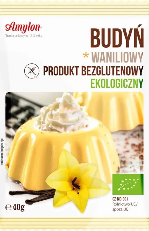 Amylon Budyń Waniliowy Bezglutenowy BIO 40 g - zdjęcie 1